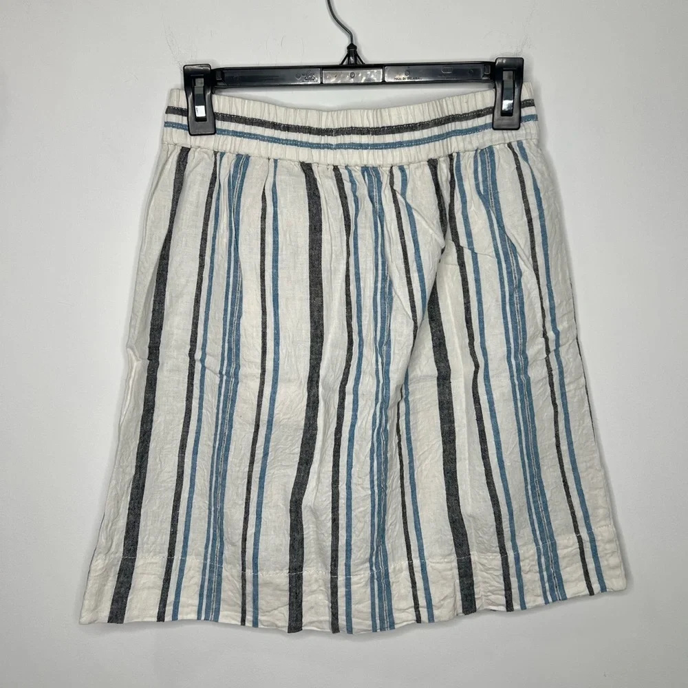 Ann Taylor Loft Stripped Linen Cotton Blend Skirt Size XS